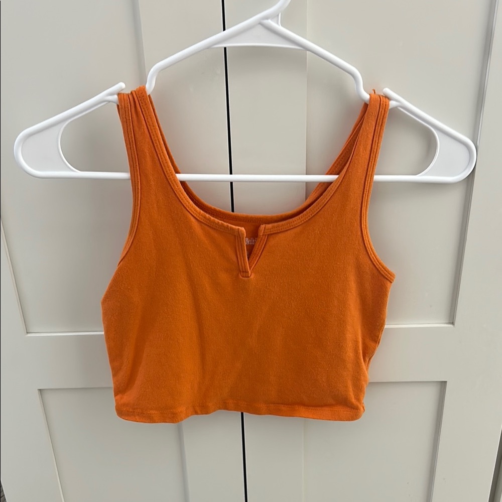 Target Orange Fitted Sleeveless Crop Top